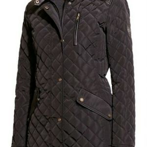 Ralph Lauren Quilted faux leather trim jacket